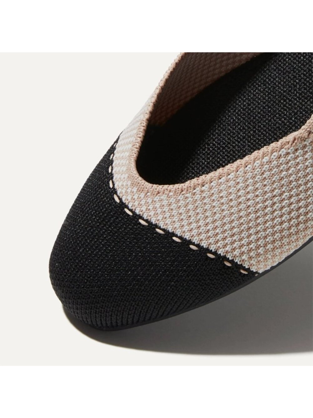 Rothy's Women's Black Beige The Square Slip-On Shoes Squared-Toe Flats Sz 9 2743 - Picture 9 of 16